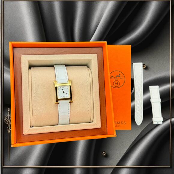 Brand New Authentic Hermès Heure H Watch with Extra Strap - Picture 1 of 11